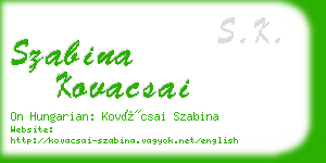 szabina kovacsai business card